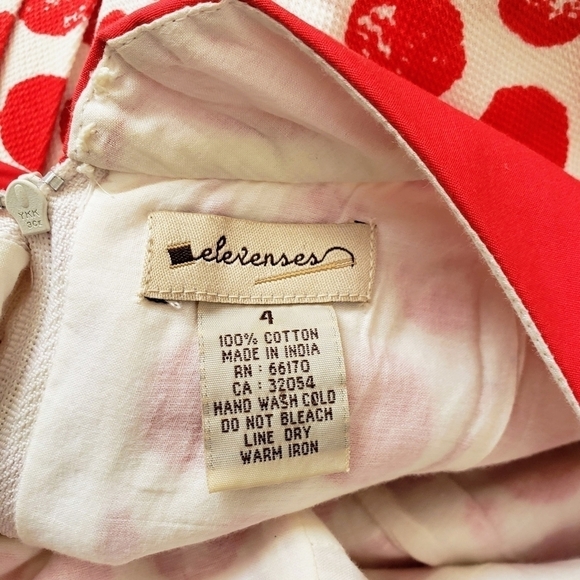 Anthropologie Vintage Elevenses Red Polka Dot Mod Retro Pin-up Midi Dress Size 4 - Picture 8 of 8